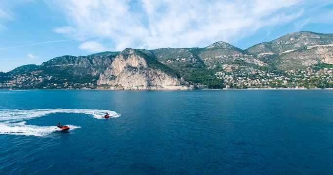 Two jetski ride on south of French riviera