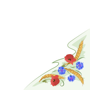 Card with weats and flowers