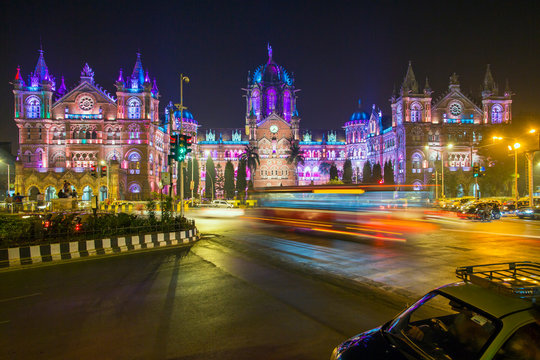 Chhatrapati Shivaji Maharaj Terminus railway station (CSMT), formerly Victoria Terminus, Mumbai, Maharashtra