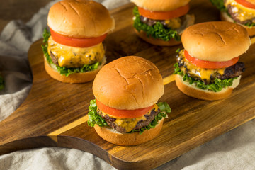 Homemade Cheeseburger Sliders with Tomato