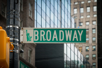 Naklejka premium Broadway Strassenschild New York