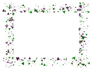 Blast Glass Shatter Memphis Vector Frame. Triangle Fragmentation Particles Explosion Border Design. Breakage Fast Moving Fragments Exploding Glass Frame. Shattered Fragments Burst Explosive Background