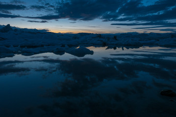 Fototapeta na wymiar Sunset on Jökulsárlón glacial lake in Iceland