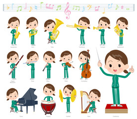 school girl Green jersey_classic music