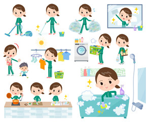 school girl Green jersey_housekeeping