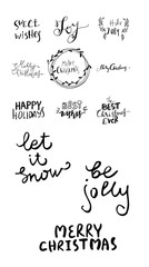 Set of Christmas lettering handwritten