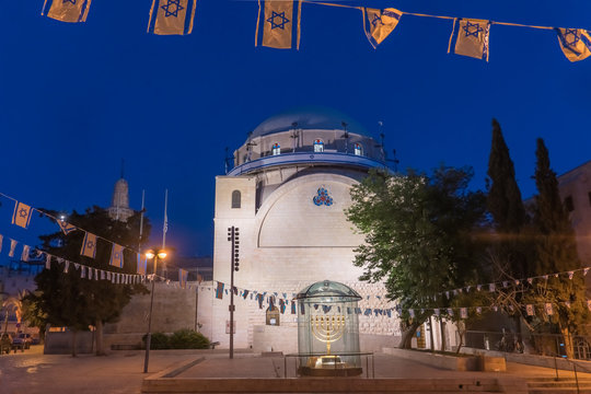 Dawn at the Hurva Synangogue in the Old City of Jerusalem