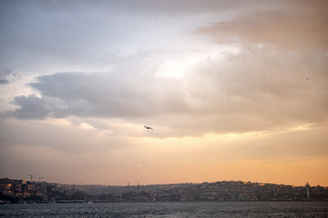 Fototapeta premium Istanbul bosphorus view at sunset
