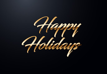 Holiday letters with gold effects. High quality vector illustration