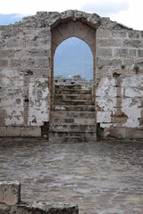 Obraz premium Antique arches. Ruins of an ancient castle(fragment). Kyrenia castle.The Turkish Republic Of Northern Cyprus
