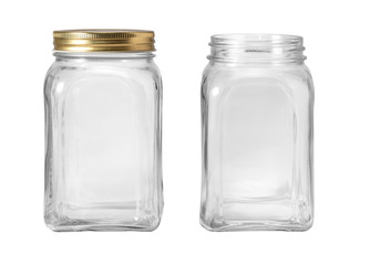 Empty jar isolated on white background