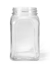 Empty jar isolated on white