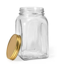Empty jar isolated on white