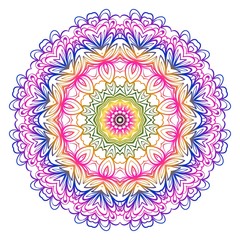 Round pattern flower mandala. circle floral ornament. Decorative illustration.