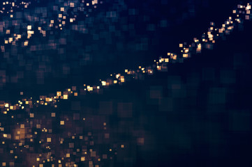 Obraz premium Glitter lights glittering squares background. Defocused bokeh dark. Illustration