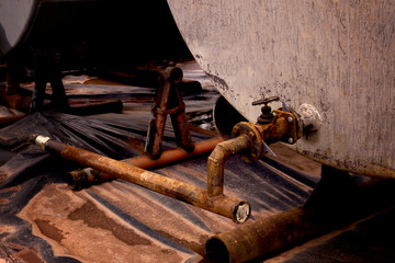 Oil industry. Oil Storage Tanks for petroleum products at the refinery. Septic tanks  will bring down the use of underground water treatment plant.