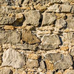 A stone castle wall from the Middle Ages.