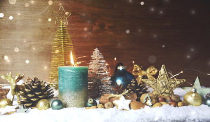 Weihnachten Kerze türkis - Adventskerze Türkis Giltzer