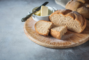 Freshly baked traditional bread.