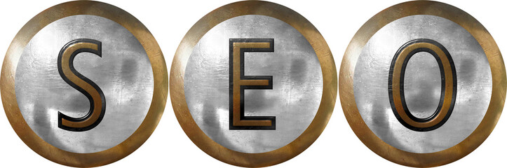 SEO, (Search Engine Optimization) one word in a design concept for international congresses and meetings with focus on research