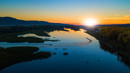 River boat and forest