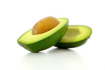 fresh avocado on white background