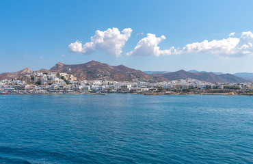 Fototapeta premium Nasso bay and harbor - Cyclades island - Aegean sea - Naxos - Greece