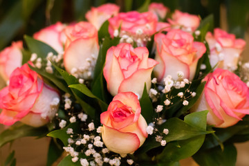 bouquet of pink roses