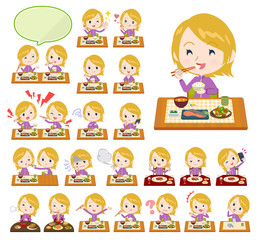 school fair skin girl purple jersey_Meal