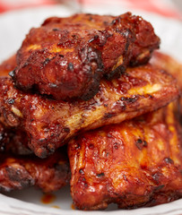 Pork spare ribs barbecued