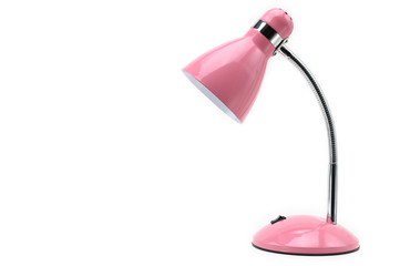 Pink table lamp on an isolated background