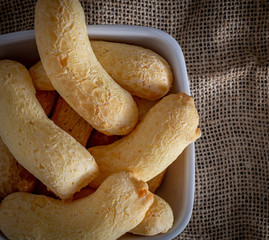 Brazilian homemade cheese bread, AKA 'chipa' in a bowl.
