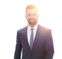 confident businessman goes forward