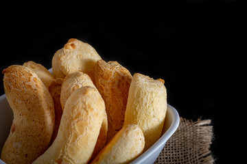 Brazilian homemade cheese bread, AKA 'chipa' in a bowl.