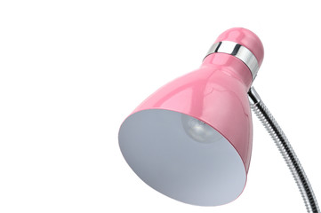 Pink table lamp on an isolated background