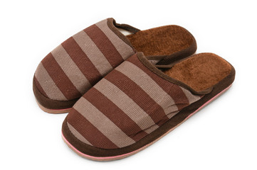 Slippers for home on an isolated background