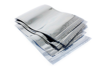 ESD bag, an antistatic plastic bag used for electronic devices professional packing on white