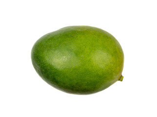 Whole green mango isolated on white background