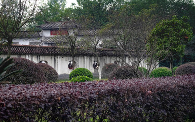 The old chinese wall style made from the stone.