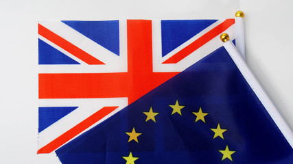 BREXIT. Flag of Great britain and European Union