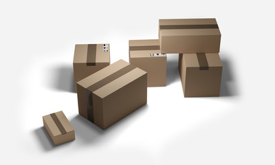 packages delivery 3d-illustration