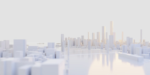 Techno mega city; urban and futuristic technology concepts, original 3d rendering - 234766356