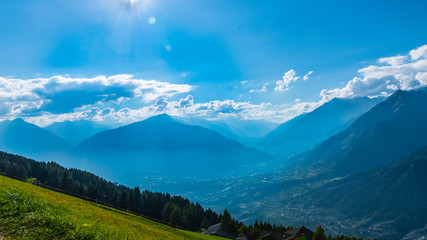 H&ouml;henweg Blick zum Vigiljoch, Meran S&uuml;dtirol Italien