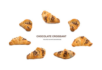 Sweet braided puff pastry isolated or pate feuilletee
