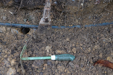 Poly pipe or HDPE pipe leaking near inspection hole
