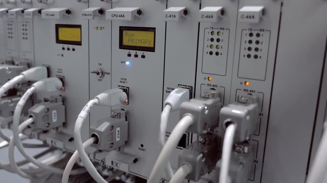 Control unit for the work of industrial, scientific, technical equipment. Shot in motion