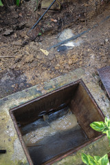 Poly pipe or HDPE pipe leaking near inspection hole