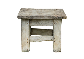 old wooden chair isolated on white with clipping path