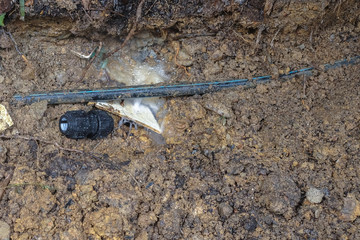 Poly pipe or HDPE pipe leaking near inspection hole