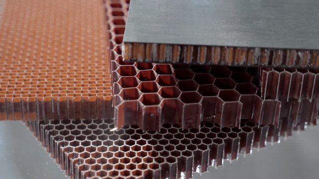 Samples of objects with the use of carbon and honeycomb structure to ensure lightness and strength. Shot in motion
